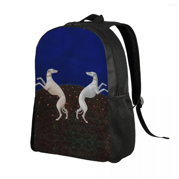 Rucksack Backpacksrint Niedlicher Windhund Whippet-Hund für Mädchen, Sihthound-Tier, Schule, College, Reisetaschen, Büchertasche, passend für 15-Zoll-Laptops