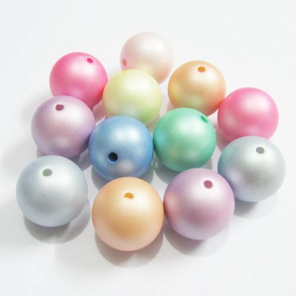 Perline all'ingrosso 10 mm/12 mm/16 mm/20 mm 100pcs/sacchetto colorato pastello acrilico Matt perle perle per la moda Collana rotana