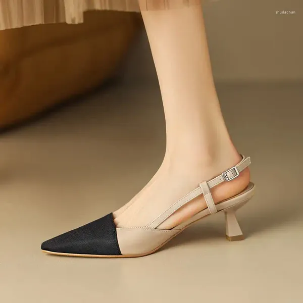 Sandalet 9 yaşında dükkan doğal orijinal deri yüksek topuk ayakkabılar yaz leopar baskısı moda kadın topukları açığa çıkar