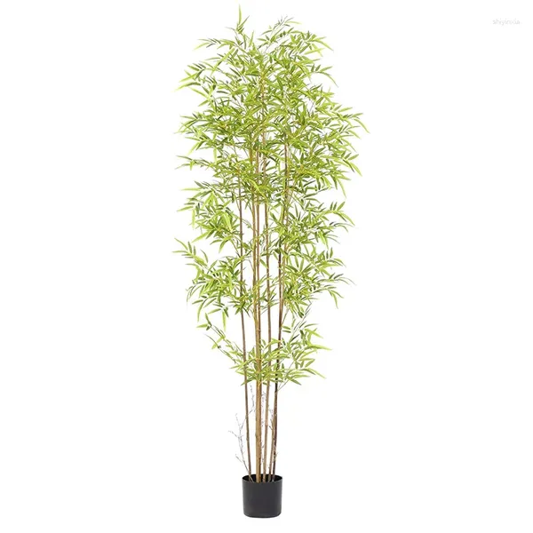 Декоративные цветы, крупномасштабные искусственные бамбуковые бонсай, зеленое растение в горшке, домашний пейзаж, настольное украшение для пола, от 60 см до 150 см