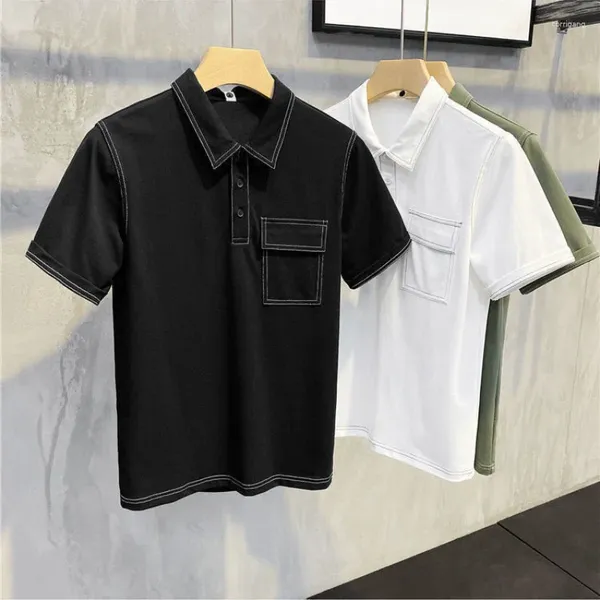 Polos masculinos polot camisa super ruffian bonito verão de manga curta versão coreana na moda internet vermelho base versátil