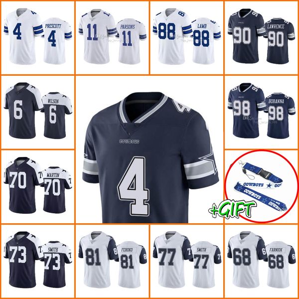 Maglie da calcio personalizzate Dallas''Cowboys''Men Trey Lance Micah Parsons Trevon Diggs CeeDee Lamb Dak Prescott Tony Pollard Leighton Tyler Smith Maglia da donna della gioventù