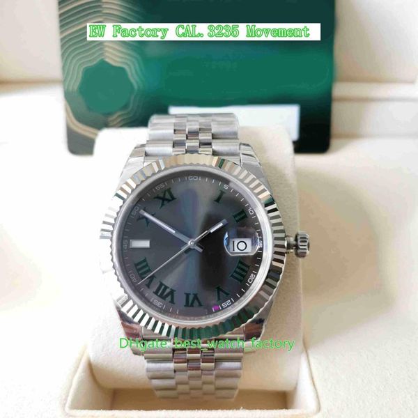 Мужские часы EW Factory Super Quality 41 мм 126334 President Wimbledon Sapphire LumiNova Часы Сталь 904L CAL 3235 Механизм Mechani253a