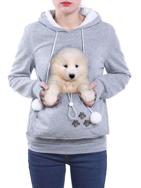 Moda yüksek kaliteli kedi severler kapüşonlu kulaklar kucaklama köpek köpek evcil hoodies için gündelik kanguru kazak sweatshirt 240125