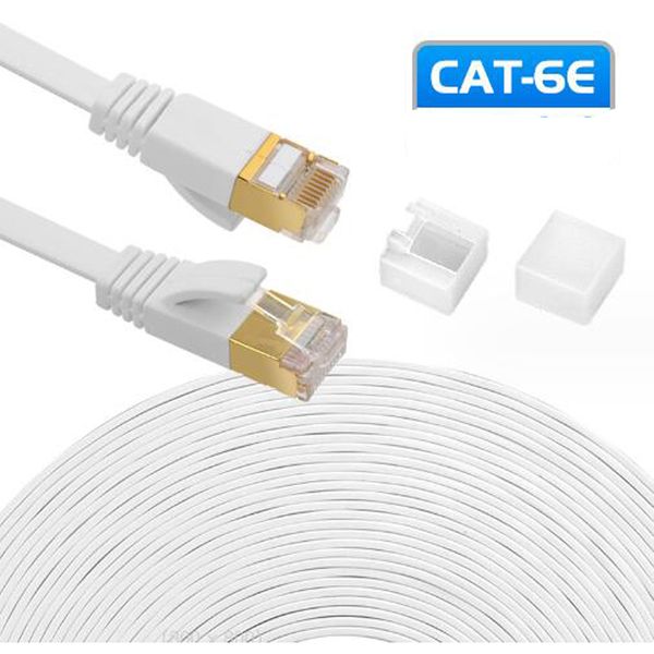 Cabo Ethernet Cat 6 Cat6 6E Cat6E Cabos de rede plana de Internet RJ45 Conectores banhados a ouro Lan Patch Cords para PC LamTop Router 0,5m 1M 1,5m 2m 3m