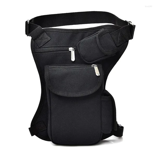 Marsupi 2024 Uomo Canvas Drop Leg Pack Bag Cintura per bicicletta e moto Soldi Fanny per lavoro Nero di alta qualità