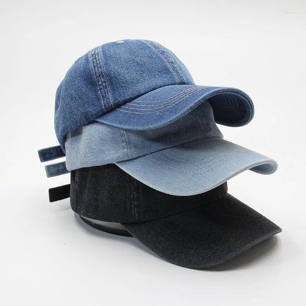 Bonés de bola boné de beisebol para homens mulheres lavadas denim ajustável pai chapéu vintage diário headwear algodão kpop chapéus