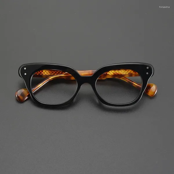 Óculos de sol quadros vintage acetato óculos quadro para homens e mulheres clássico gato olho prescrição designer óptico fra