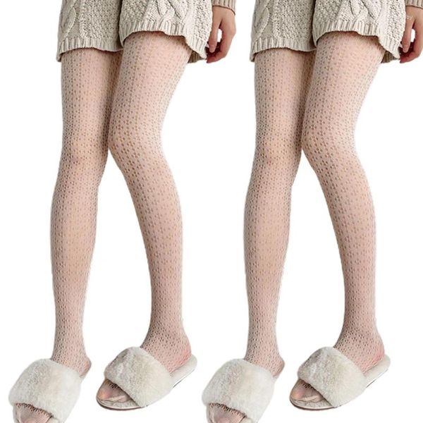 Женские носки, ажурные колготки, молочно-белые ажурные сетчатые колготки с рисунком, 37JB