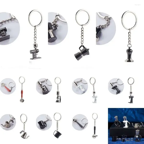 Schlüsselanhänger zum Aufhängen, Ornament, Siphon, Moka-Topf, Zinklegierung, Nischendesign, Autoschlüsselring, Kaffeeserie, Tasche, hängende Kette
