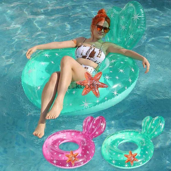 Outras piscinas SpasHG Clear Mermaid Swim Ring Tubo Brinquedo inflável Anel de natação para criança Criança Adulto Natação Círculo Float Praia Piscina Equipamento de Água YQ240129