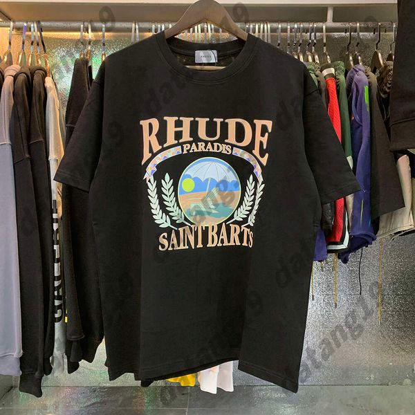 Tasarımcı Rhude Shorts Sweatshirt Eski Yıkama Rhude Sweater Drawstring Stretch Athleisure Kalın Rhude Shirt Vintage High Street Hip Hop Cou 1973