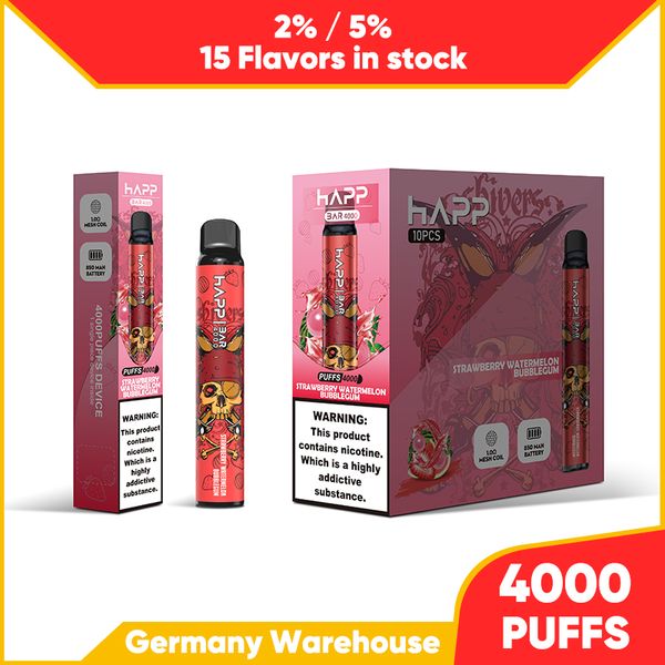 Happ Vape Bar puff 5000 4000 vapes usa e getta nic sale sigaretta elettronica Puff 6k 8k 9k 10k 12k con 15 gusti Consegna veloce