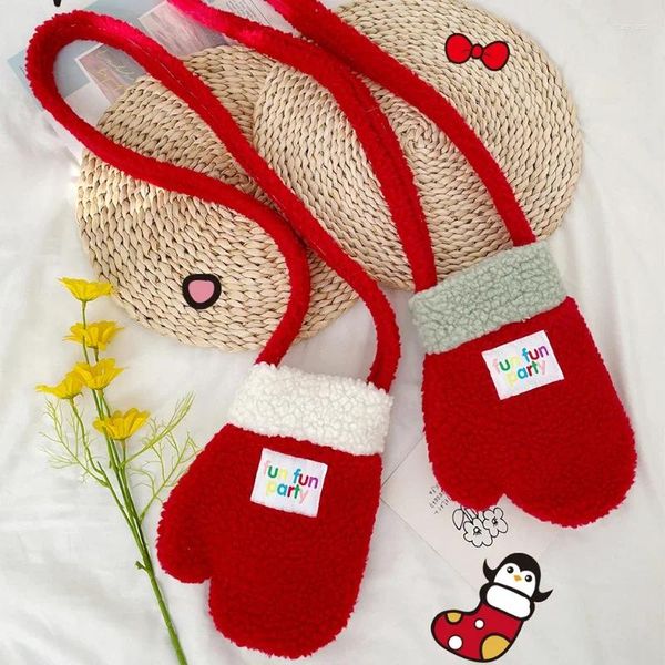 Abendtaschen Niedliche Cartoon-Handschuhe Damen Plüsch Schulter Weihnachtsgeschenk Weibliche Faux Lammwolle Umhängetasche Schöne Mädchen Kleine Handtaschen