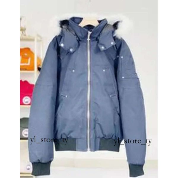 Mooses Knuckle Daunenjacke Herren Pelzkragen Parka Winter Wasserdichter weißer Entenmantel Umhang Mode für Männer und Frauen Paare Mooses Knuckle Jacke Weiße Fuchsjacken 9453