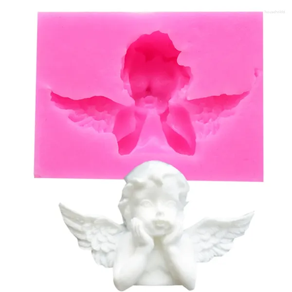 Формы для выпечки 3D Ангел Рамка Силиконовая форма Кекс Топпер Формы для помадки DIY Инструменты для украшения торта Мыло Глина Конфеты Шоколадная форма для мастики