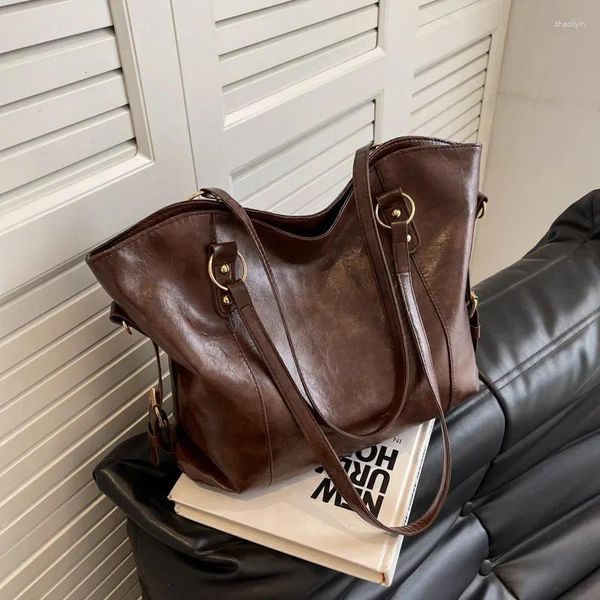 Sacos de noite moda outono e inverno lindas senhoras grande capacidade bolsa de ombro textura commuter tote