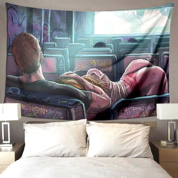 Wandteppiche, abstrakte romantische Liebhaber-Tapisserie, sexy nackte Frau, Körperkunst, Poster, Malerei, Erwachsene, Wandbehang, Bild, Bar, Schlafzimmer, Heimdekoration