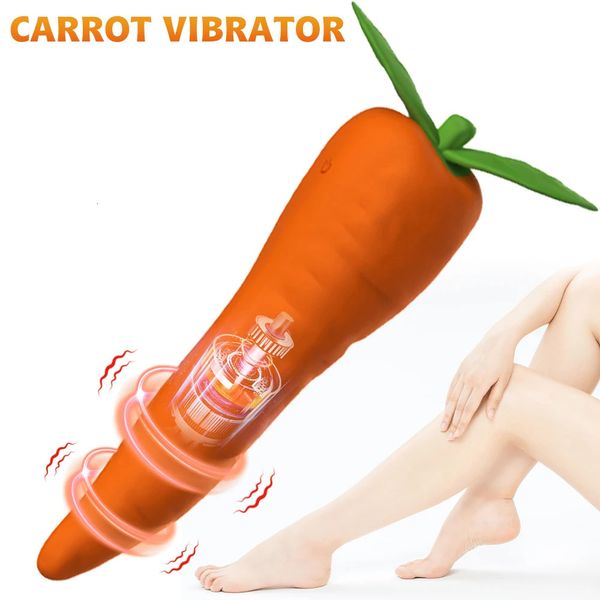 Vibratore alla carota Prodotti per adulti Stimolatore vaginale del punto G Masturbatore femminile Capezzolo Massaggiatore clitorideo Giocattoli erotici per coppia 240126