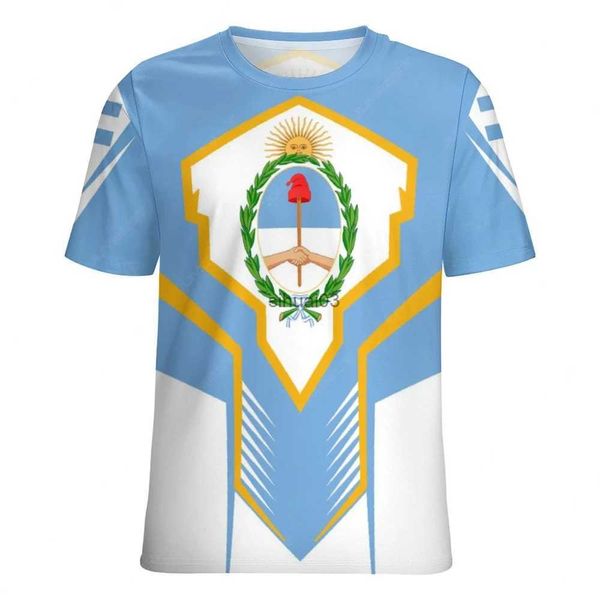 Homens camisetas Jumeast 3D Argentina Bandeira Impresso Homens Camisetas Emblema Nacional Camiseta Luz Academia Futebol Jersey Roupas Estéticas T-shirty