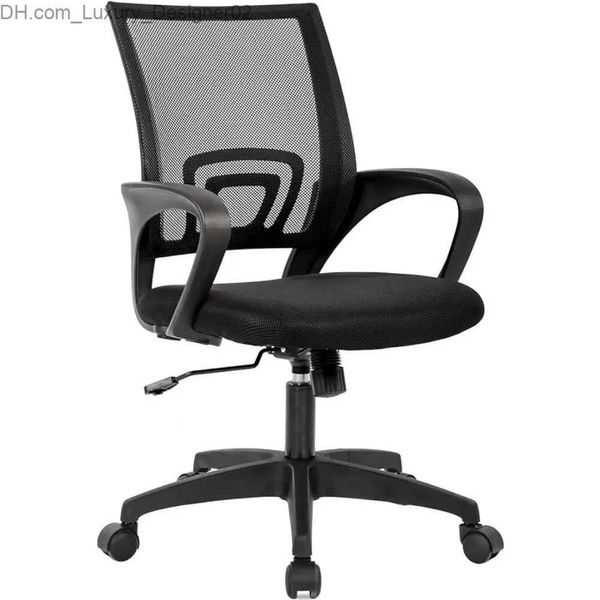 Outros móveis Cadeira de escritório em casa Cadeiras de mesa ergonômicas Computador de malha com apoio de braço lombar giratório ajustável preto Q240129