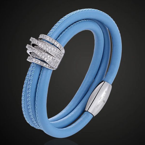 Armbänder Zlxgirl Schmuck Marke Kubikzircon Armband und Armreif beste Damen feine Weihnachtsgeschenke Kunstleder Armband Zubehör