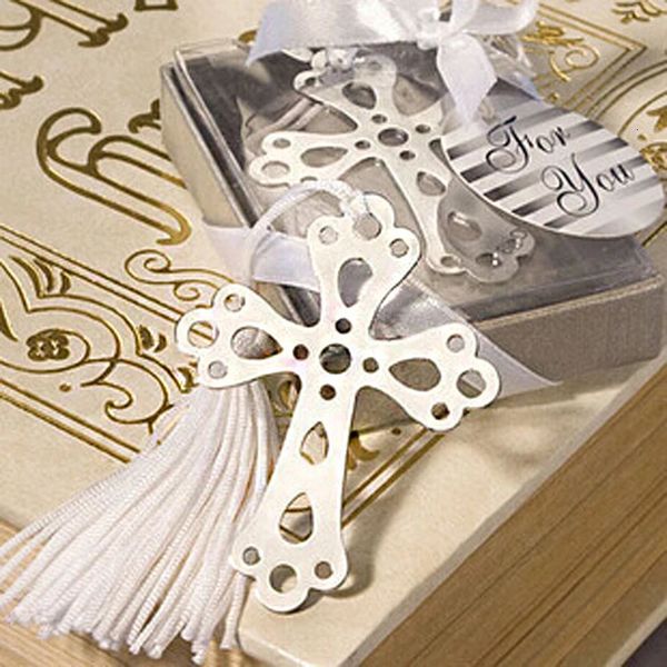 10 Stück niedliche Kreuz-Liebe-Silber-Metall-Lesezeichen, kreatives Geschenk für Hochzeit, hochwertiges Paket im Großhandel 240119