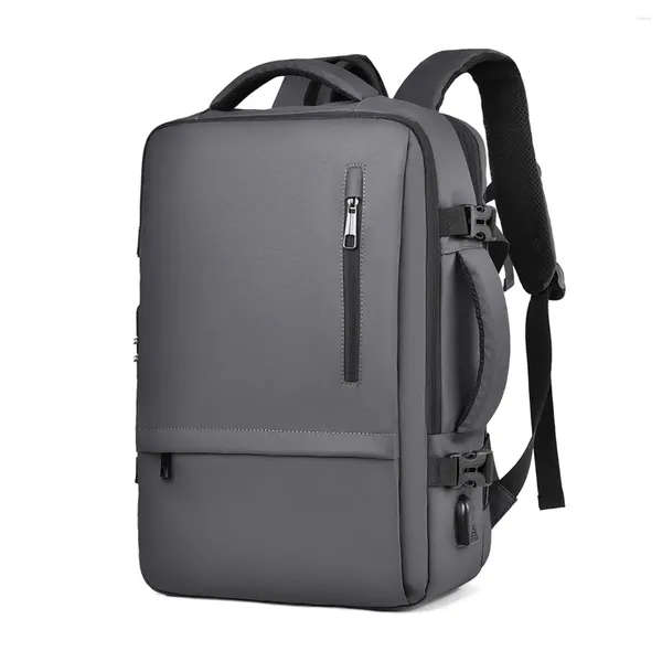 Backpack College Öğrenci Erkekler Naylon Okul Çantaları Gençler için Boys USB Ücretli Sırt Çantaları Ölçeklenebilir Büyük Kapasiteli Seyahat Çantası Sac