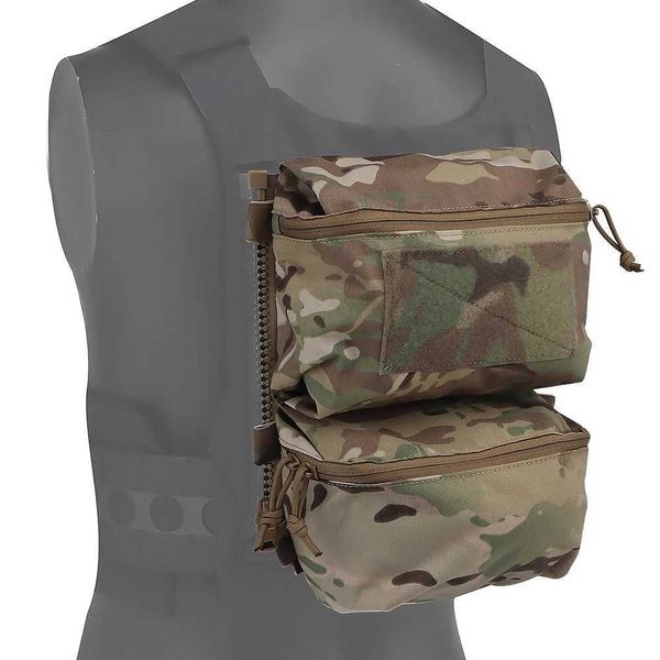 Sacos de caminhada Pc Tactical Back Panel Banger Bolsa Zip-on Multi-fit Gp Bolso Retenção Flap Fcpc Plate Carrier Assault Hunting Vest Mochila YQ240129