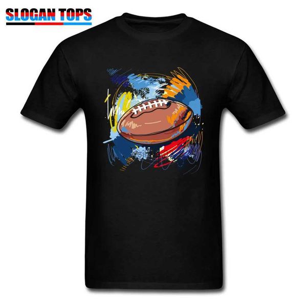 Homens camisetas Art Design T-shirt Homens América Futebolista Tops Uniformes de Equipe Personalizado 100% Algodão Mens Roupas Pretas Manga Curta Camisetas