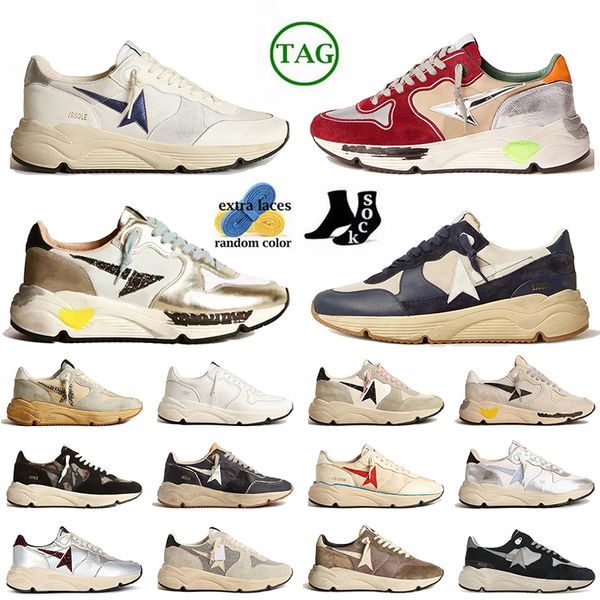 Top Quality Prata Sorvete Preto Designer Sapatos Casuais Running Sole Treinadores Vintage Camuflagem Mulheres Mens Handmade Itália Marca Sneakers Marfim Star Runners