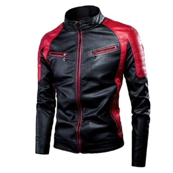 Primavera e outono temporadas bonito casual roupas de couro masculino moda emenda motocicleta retro jaquetas de couro masculino wear