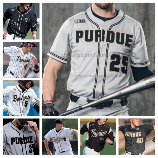 Purdue Boilermakers College camisa de beisebol toda costurada Thomas Green Weston Gingerich Camden Gasser Davis Pratt Camden Melvin Logan Sutter camisas masculinas femininas