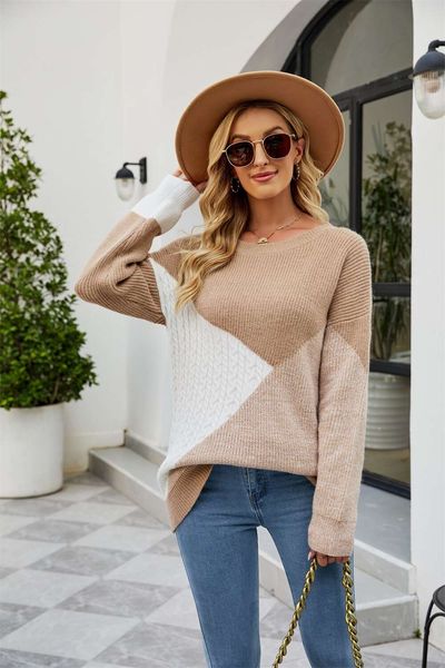 Abbigliamento da donna firmato Autunno / Inverno Girocollo personalizzato Maglieria da donna colorata Maglione ampio pullover cardigan per donna cardigan caldoVXQP