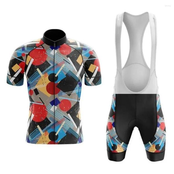 Conjuntos de corrida Homens Bauhaus Retro Ciclismo Jersey Set Bib Shorts Terno Bicicleta Desgaste MTB Downhill Road Bike Kits Roupas