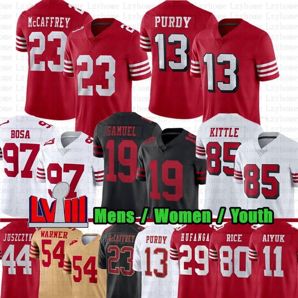 Christian McCaffrey Brock Purdy futbol formaları Nick Bosa George Kittle Deebo Samuel Fred Warner Jerry Rice Montana Talanoa Hufanga Trenta Williams Brandon Aiyuk