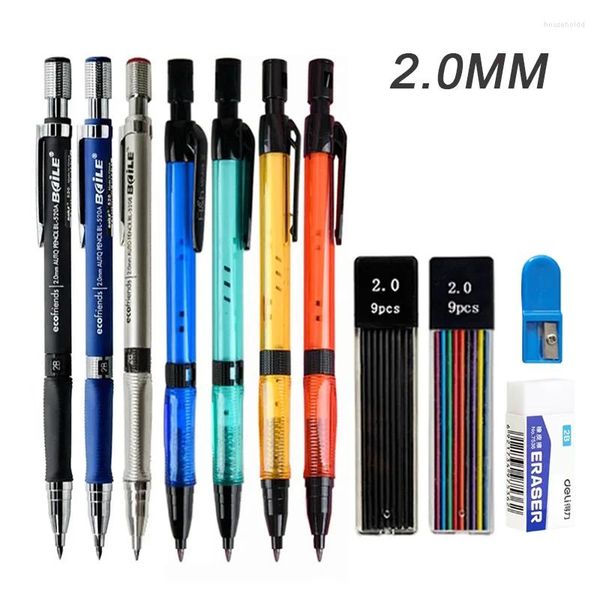 Set portamine da 2,0 mm con ricarica di piombo 2B nero/colori per scrivere schizzi arte disegno pittura matite automatiche per scuola