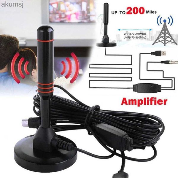 Drones 200 milhas antena dab amplificada interna HD Antena de TV digital Ultra HDTV com amplificador VHF / UHF Conjunto aéreo externo de resposta rápida YQ240129