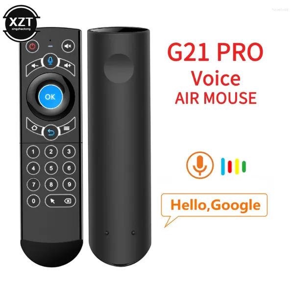 Controles remotos G21 PRO Vocale A Distanza Di Controllo 2.4G Teclado sem fio Air Mouse Con IR Learning Gyros por Android TV Box H96 Max