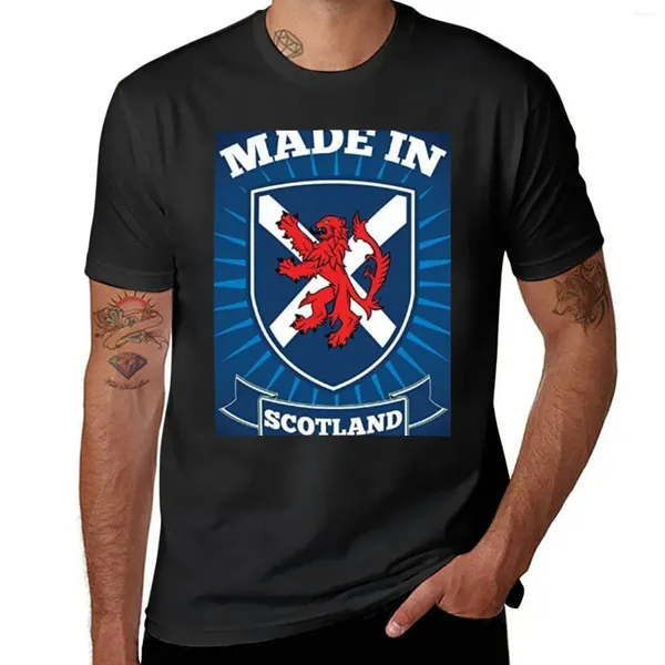 Polo da uomo T-shirt con bandiera scozzese leone Camicetta ad asciugatura rapida Camicia con stampa animalier per ragazzi Magliette divertenti Felpa da uomo