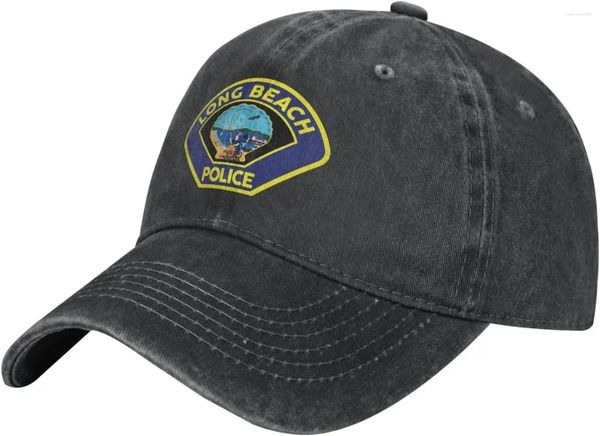 Бейсбольные кепки Long Beach Department Шляпа дальнобойщика-бейсболка из мытого хлопка Папины шляпы Темно-синие военные