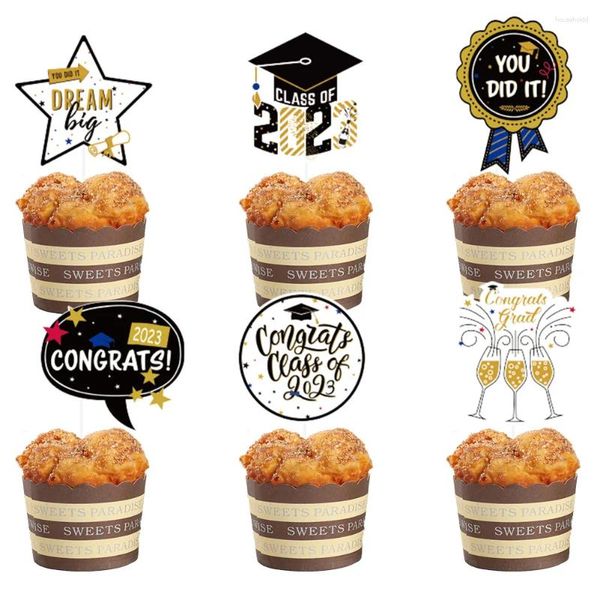 Инструменты для торта Стили Выпускной 2024 Ботворезы для вечеринки Бумажные поздравления для украшения студентов