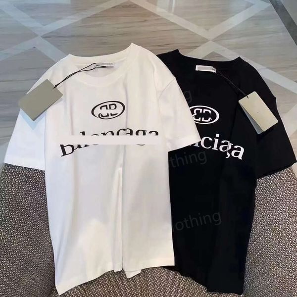 Marca de verão designer balenc casual e feminino camiseta carta impressão manga curta mais vendido roupas hip hop masculinas S-XXXXXL