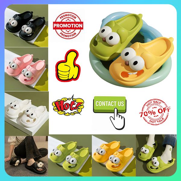 Designer Casual Plataforma Big Eyed Cute Chinelos Homens Mulher Antiderrapante Resistente ao Desgaste Leve Baixo Corte Solas Macias Sandálias Flat Beach Slipper