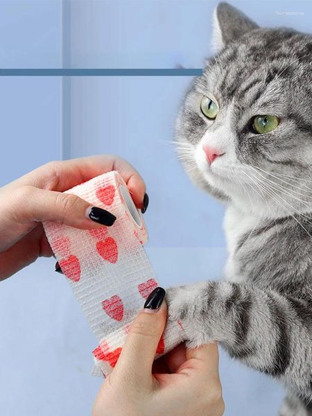 Hundebekleidung 1 stück elastische bandage wickeln selbstklebende kohäsive band tierarzt für katze pferd haustier tiere knöchelverstauchungen