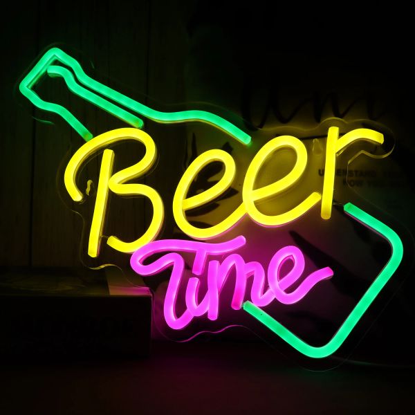 Alimentato tramite USB Beer Time Insegna a LED Negozio Bar Ristorante Hotel Festa Luce decorativa Neon Camera da letto Parete Cucina Decor Notte Li