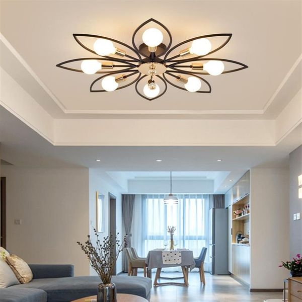 Lampade da soffitto per soggiorno americano moderno lampadario in ferro minimalista luci creative sala da pranzo lampada da soffitto per camera253w