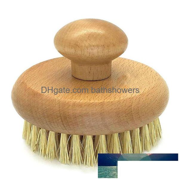 Pianta Sisal Corpo Mas Pennello Cactus Esfoliante Esfoliante per la pelle bagnata in legno naturale con setole morbide e rigide Consegna a goccia Dhkfm