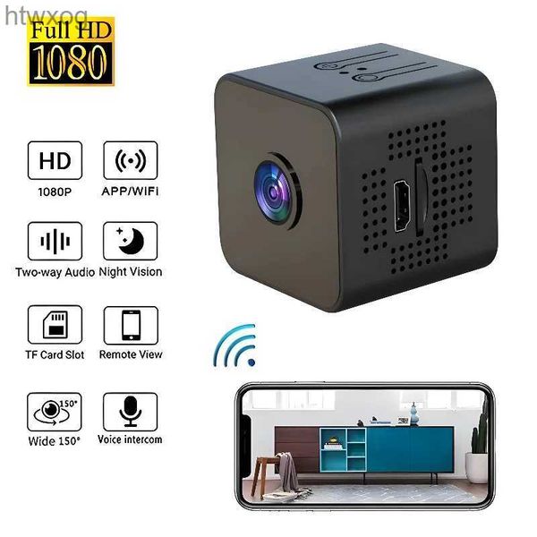 Спортивные экшн-видеокамеры Мини-квадратная комнатная камера Модернизированная видеокамера HD 1080P Домашний офис Детектор звука движения Ночного видения Wi-Fi Сетевая камера YQ240129