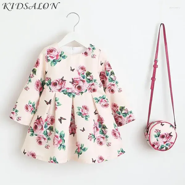 Mädchen Kleider Mädchen Kleid Einhorn Party Kinder Kleidung Prinzessin Mit Tasche 2024 Baby Kleidung Kinder Blume Für Kostüme